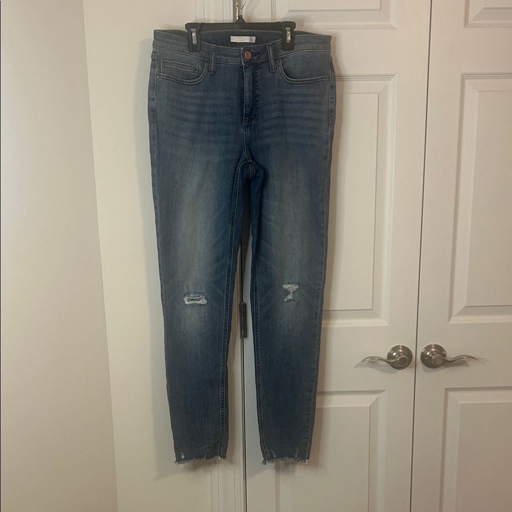 LC Lauren Conrad Distressed Blue Ankle Jeans